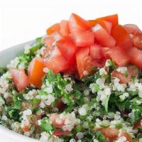 Tabouli Salad · Vegetarian. Finely Chopped Parsley, Cracked Wheat, Tomatoes, Mint & Spring Onions with Lemon...