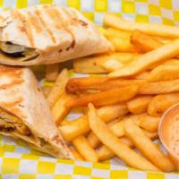 Chicken Taouk Wrap · Cubed Chicken Breast Smothered with Garlic Sauce & Pickles