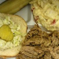 Turkey Plate · Consists of 5 oz. meat, 2 side items, a yeast roll and a pickle.