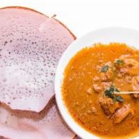 Chettinad Chicken Curry (Spicy) · With set dosa or appam or egg dosa or paratha (spicy) (dosa; rice and lentil crepe, appam; s...