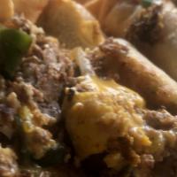 Steak & Egg Philly · The Classic Original Philly made with Shaved Prime Ribeye Steak Tossed with Grilled onions, ...