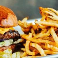 All American Burger · Our Classic All American Burger 6oz Prime Ground Black Angus Beef topped with American chees...