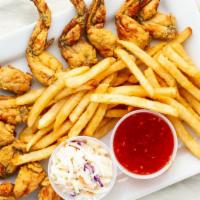 Fried Frog Legs · 5 pcs fried frog legs, Served with fries or Cajun rice.