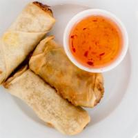 Vegetarian Spring Rolls · Tofu, cellophane noodles, vegetables served with tangy sweet & sour sauce.