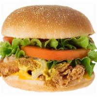 Jalapeno Fried Chicken Sandwich · Crispy, crunchy fried chicken sandwich. Served with spicy jalapeno, lettuce, tomatoes, and A...