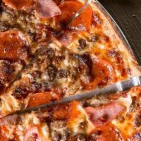 L-True Meat Lover'S · Pepperoni, sausage, bacon, Canadian bacon and beef