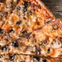 L-Pizza #2 · Sausage, mushrooms, black olives, onions