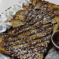 Nutella French Toast · 4 big slices of thick, house made French toast drizzled with Nutella and finished with powde...