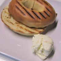 Bagel & Cream Cheese · Toasted bagel of your choice (plain, wheat, or everything) with a side of cream cheese.