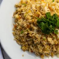 Fried Rice · Vegetarian, Vegan. W/ onion, carrots and egg.
