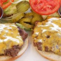 House Burger (1 Burger, 1 Side) · Burger made with 1/2 lb Angus choice ground beef, comes with American cheese, lettuce, tomat...