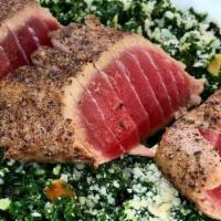 Tuscan Kale & Parmesan Salad · Toasted almonds, currants, lemon and good olive oil.