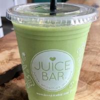 Greens · Superfoods spinach, kale, pineapple, and banana, with lemon, apple juice, with a coconut mil...