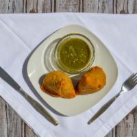 Samosa Meat (Two) · Turnover filled with curried minced meat.