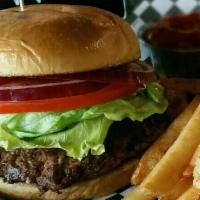 Tavern Burger · Popular. Fresh ground seasoned beef hand pattied with the fixins.