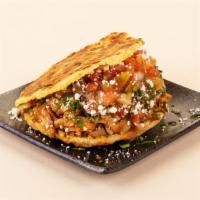 Rojo Arepa · Your choice of protein with shredded cheese, pico de gallo, and cilantro between two warm, f...