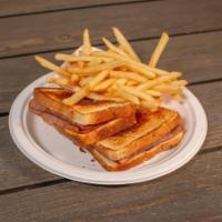 Grilled Ham & Cheese · With fries.