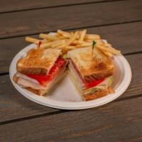 Turkey Sandwich · Lettuce, tomato, mayo and fries.