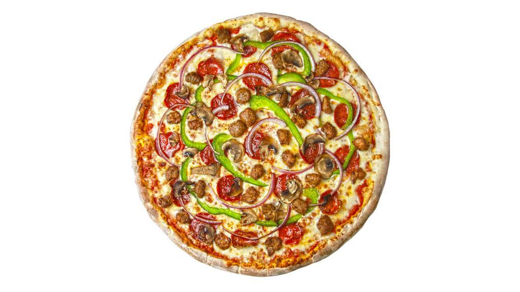 Supreme Pizza · Pepperoni, sausage, onion, mushroom and green pepper.