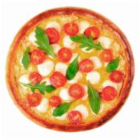 White Pizza · Olive oil base, with Fresh basil, Fresh garlic, Mozarella and Ricotta dullops