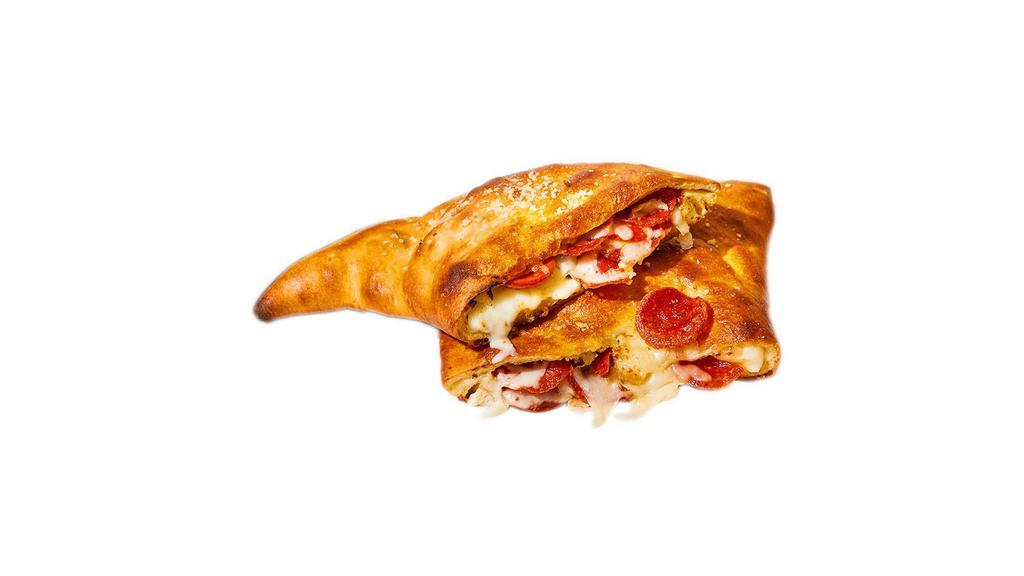 Pepperoni Lovers Calzone · Triple amount of pepperonis with loads of extra cheese.
All Calzones are a half folded pizza, with Ricotta cheese, Mozzarella cheese