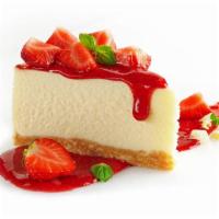 New York Cheesecake · Delicious, rich, creamy, and strawberry topping