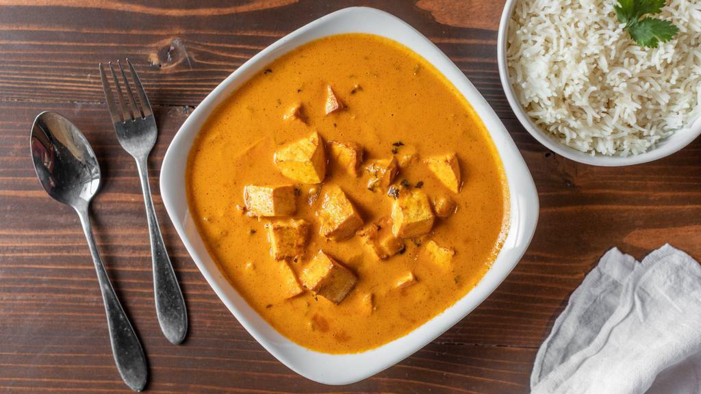 Paneer Butter Masala Curry
 · Fresh paneer cooked with butter and sauces.