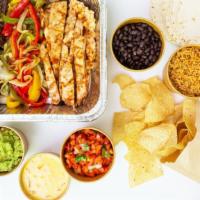 Family Fajita Fiesta · A fajita meal for 4-6 members that includes your choice of grilled mesquite chicken or grill...