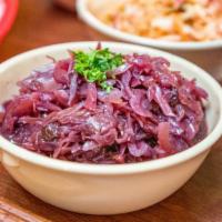 Red Cabbage · With apples and onions.
