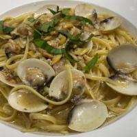 Red Or White Clam Sauce · Sautéed with garlic, tossed in your choice of sauce, red marinara or white wine sauce with l...