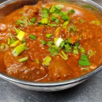 Lamb Bhuna · Gluten free. Lamb cooked in a flavourful gravy (generous amount of garlic, butter, onion & t...