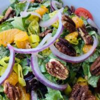 Hawthorne'S Salad · Mixed greens, red onions, grape tomatoes, candied pecans, mandarin oranges and sliced pepper...