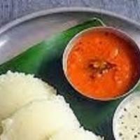 Idli 3Pcs · Steamed Rice Cake Served with Chutneys and Sambar (Lentil Soup)