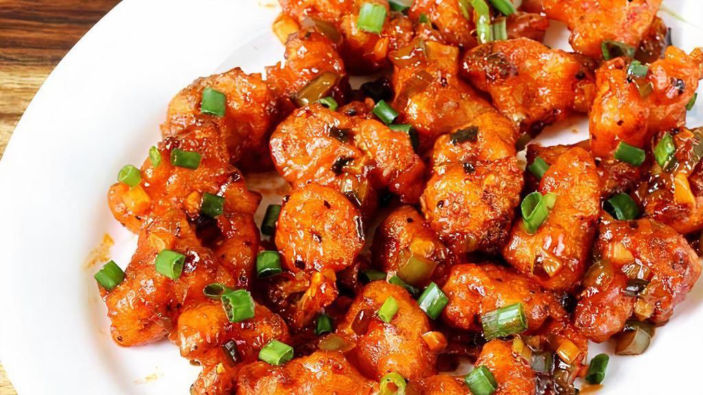 Chilli Gobi · Chilli Gobi is made from Cauliflower cooked in a spicy sauce.