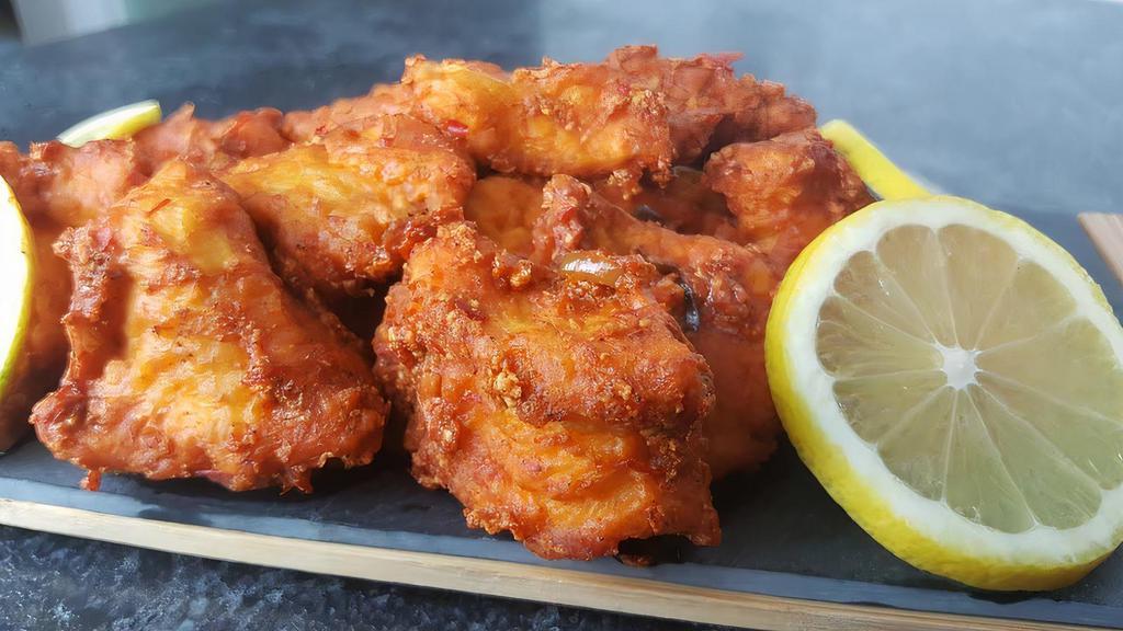 Fish Fry · Spicy, halal. Deep Fried Boneless Fish Pieces marinated in house spices.