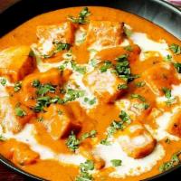 Paneer Butter Masala · Cottage Cheese cubes cooked in a Tomato based Creamy Gravy.