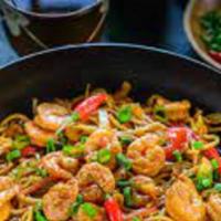 Shrimp Noodles · Indian style hakka noodles with Egg, veggies and shrimp