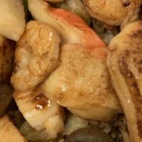 Seafood Hibachi · Mixed vegetable and shrimp sauce.
