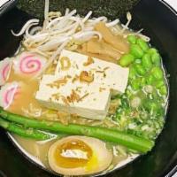 Vegetable Ramen · Vegetarian. Tofu, asparagus, green bean, scallion, bean sprout, fried onion, nori seaweed an...