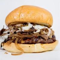 Philly Burger · Best of both worlds! Mouthwatering fresh ground beef, topped with premium steak, roasted pep...