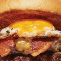 Breakfast Burger · Late for breakfast but in time for dinner? Our classic buster burger topped with a fried egg...