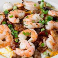 Shrimp & Grits · Twelve of 7th signature shrimp and sautéed peppers served over creamy grits topped with our ...