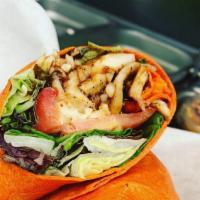 Bbq Wrap With Steak · Mixed greens, lettuce, tomato, monterrey jack cheese, grilled steak, local BBQ sauce. Served...