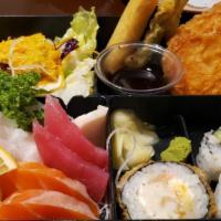 Sashimi Lunch · Tuna, salmon and white fish.