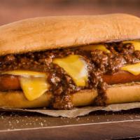 Chili Cheese Dog · Hebrew National® All-Beef Hot Dog, Chili, Cheddar Cheese