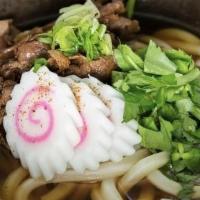 Niku Udon Soup · Beef broth mix with sliced thin grill steak , egg , sweet corn and bean sprout,onion , bambo...