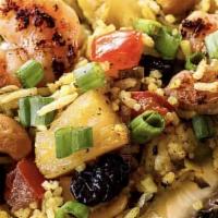 Hawaiian Pineapple Fried Rice · Shrimp, cashew, raisins, onions, carrots,pineapple, and traditional curry ingredients.