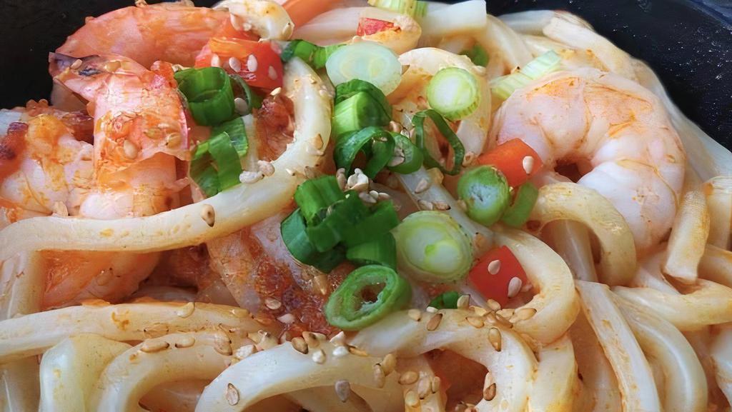 Yaki Udon · Stir-fry Japanese noodles, shrimp, and vegetables.