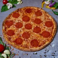 Pepperoni Pizza · Homemade tomato sauce, pepperoni, mozzarella