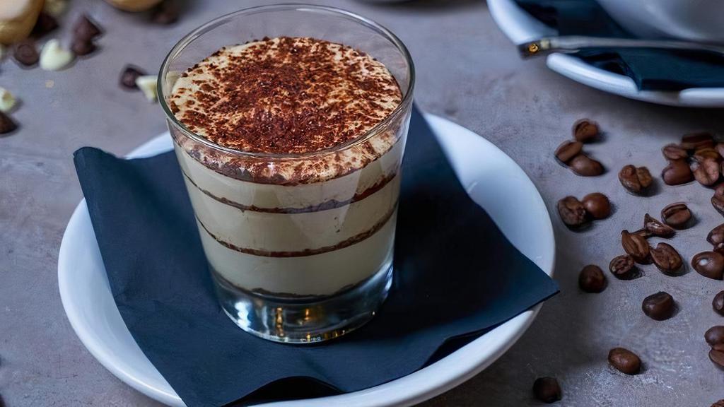 Tiramisu · Italian dessert of coffee and liqueurs with a blend of mascarpone, cream and cocoa
